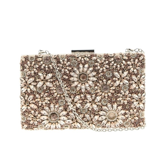 Glint Handbags - Glint Floral Crystal Embellished Clutch